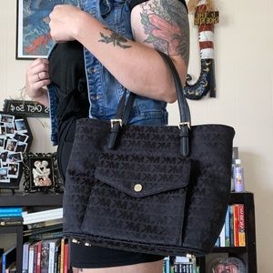 Michael Kors black mini tote purse.